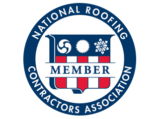 National Roofing Contractors Association member logo, symbolizing professional accreditation and quality assurance for roofing services.
