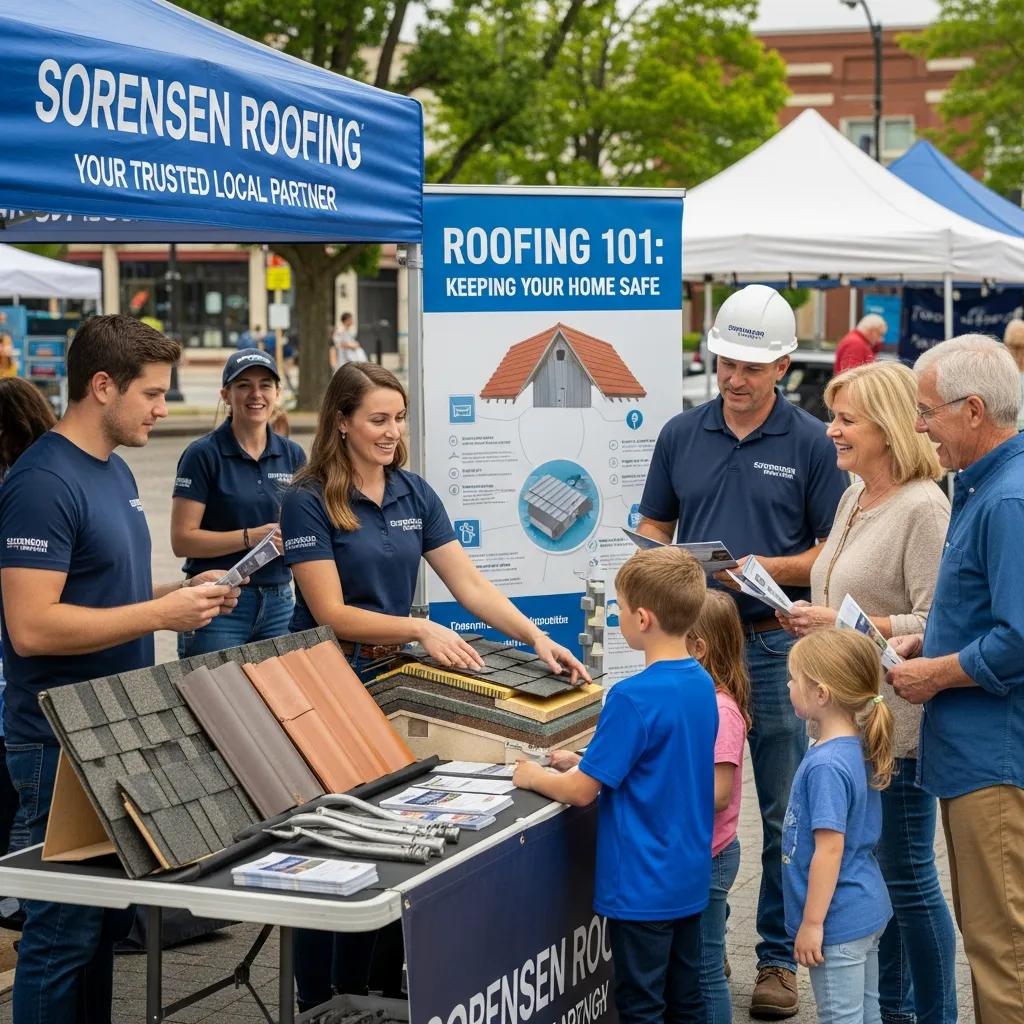Sorensen Roofing team engaging with the community at a local event